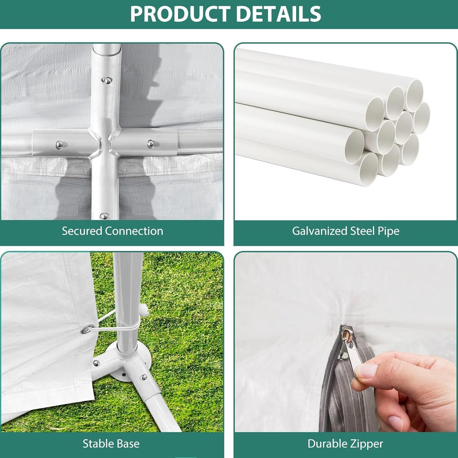 20x40FT Large Party Tent, Heavy Duty Outdoor Event Tent, Wedding Tents with Removable Sidewalls & Church Windows, Carpas para Fiestas with Storage Bags for Parties, Weddings, BBQs, Temporary Shelter