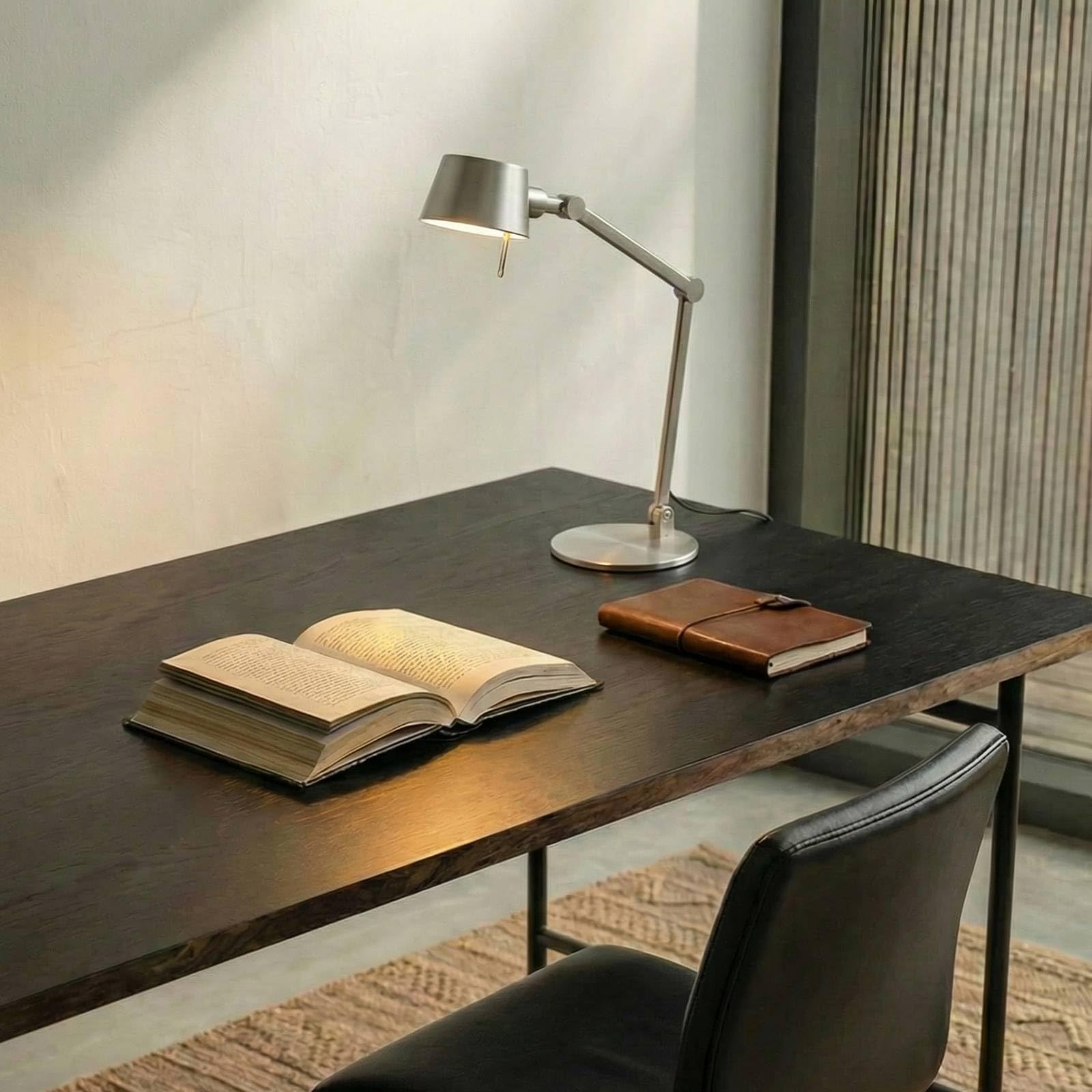 Lucande Tischlampe Silka (Modern) in Alu aus Metall (1 flammig, E27) - Tischleuchte Schreibtischlampe Nachttischlampe Wohnzimmerleuchte