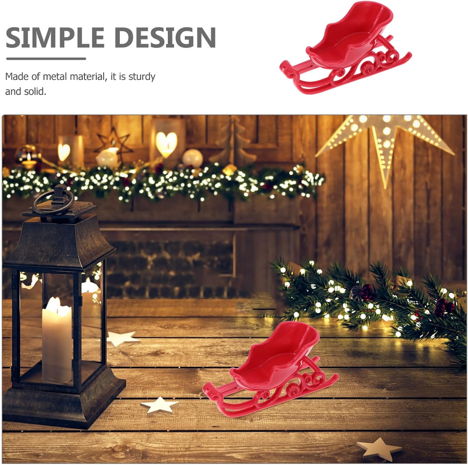 Homoyoyo Christmas Miniature Decoration Xmas Mini Santa Sleigh Ornament Decor for Doll House 12pcs image 3