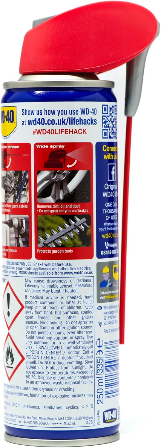 WD-40 Multi-Use Product Lubricant Spray, Smart Straw, Hinges & Locks, 250ml - Analyse des détails et conception