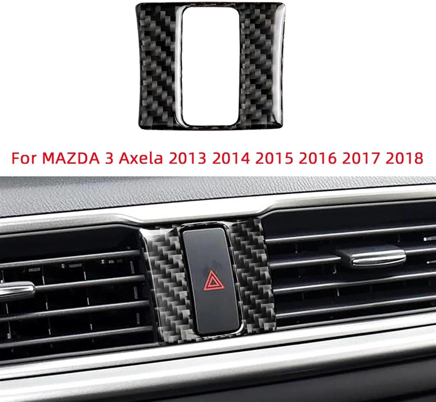 Carbon Fiber Style Car Accessories Interior Warning Lamp Button Trim Cover ABS for mazdas 3 Axela 2013 2014 2015 2016 2017 2018