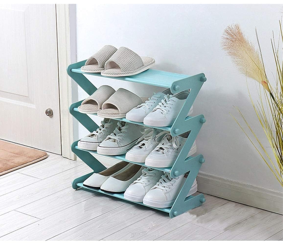 GTC 4 Layer Z Type Lightweight Space Saving Shoe Organizer Rack for Home and Office (352-1 Blue, Plastic) (B0DDXHKYJX) Amazon Price History, Amazon Price Tracker