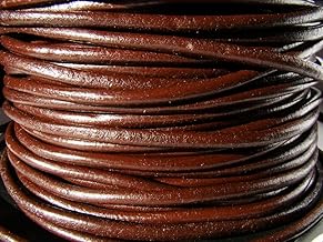 Cordon en cuir - 10 m - Rond - 5 mm - Marron - Idéal pour l'artisanat créatif du cuir