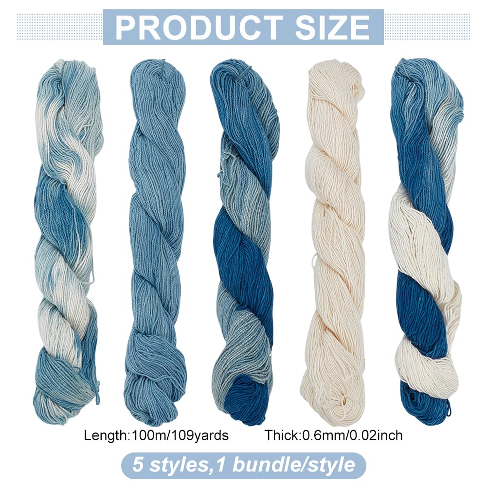 FREEBLOSS Filo Sashiko Kit 5 pz. Matassa Sashiko 110 iarde*5 colori Filo Da Ricamo In Cotone Sashiko Tinto con Piante Naturali