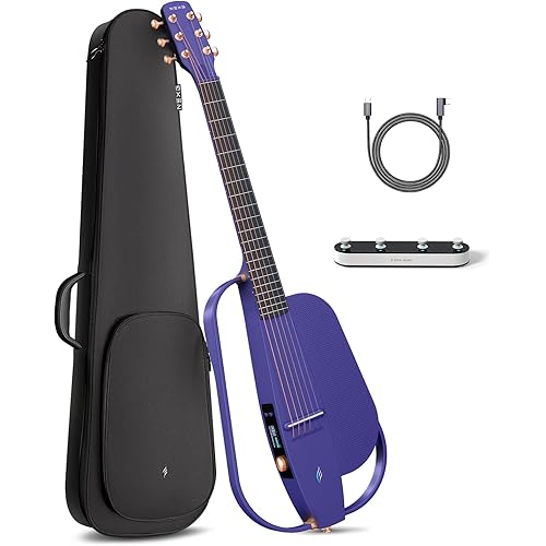 Enya NEXG 2 Basic Acoustic-Electric Guitar Carbon Fiber Travel Guitar Smart Acustica Electric Guitarra for Adults with 50W Wireless Speaker, Footswitch, and Gigbag