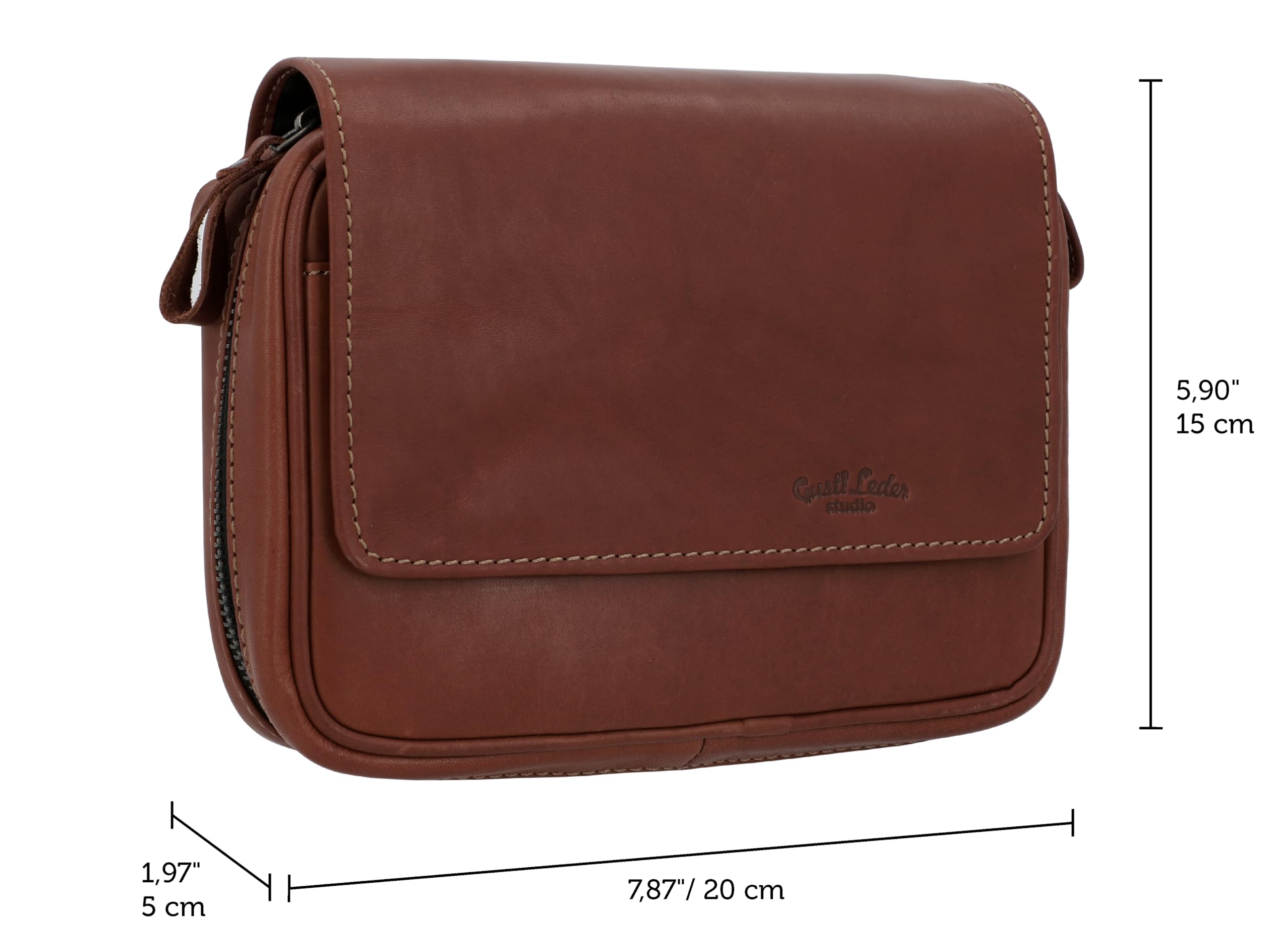 Gusti Leder studio "Rupert" Estuche de Cuero para Pipas(4) Tabaco Funda de Piel Auténtica Estilo Vintage Retro Unisex Regalo Elegante 2T3-22-6