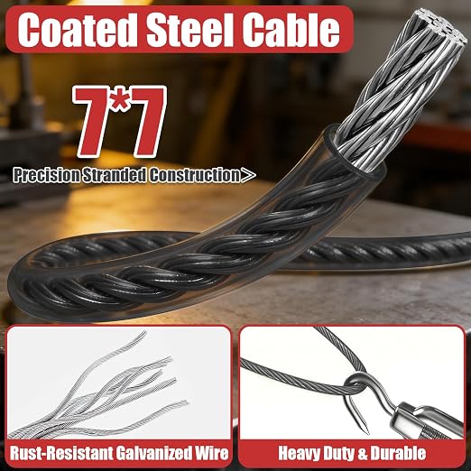 Cable de acero galvanizado 3/16 pulg 100 pies NAZOU miniatura 4