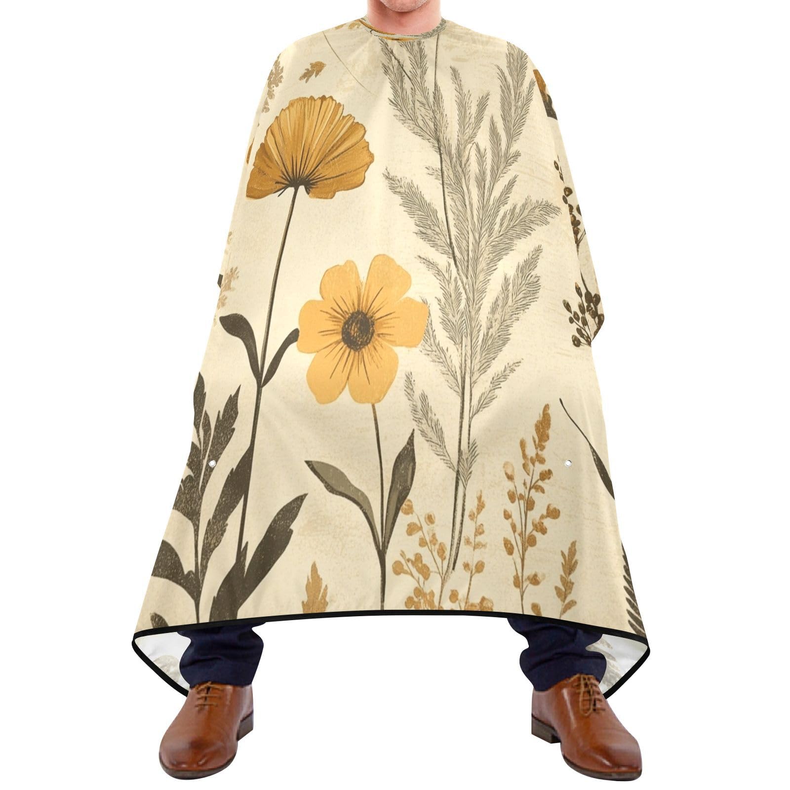 Kigai Flower Plants Hair Cutting Cape for Men & Women Waterproof Barber Cape Professional Hairdressing Salon Styling Apron with Adjustable Closure Snap