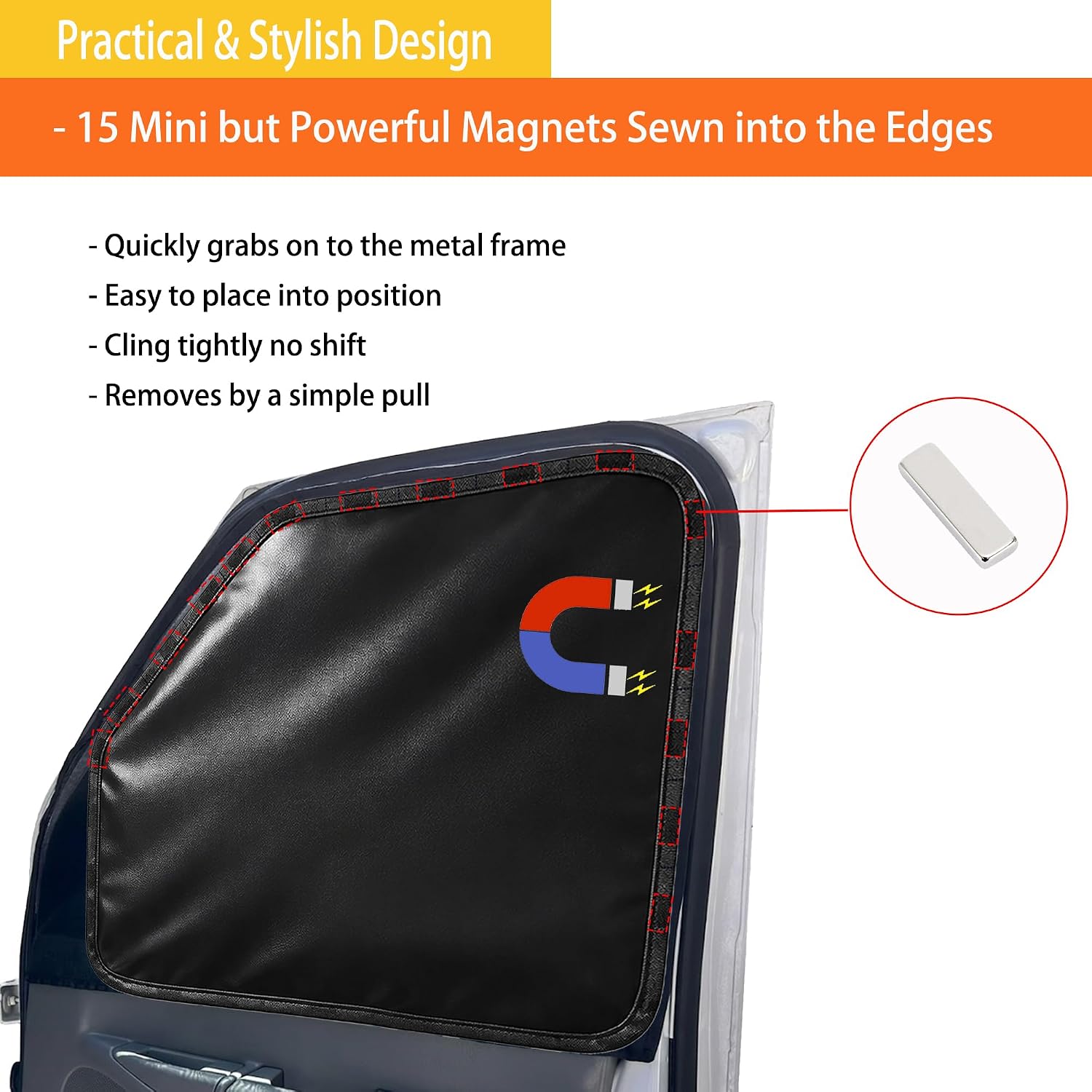 Custom Front Side Window Sun Shades Compatible with Ford Econoline E150 E250 1996-2014 Cargo Van Interior Accessories for Outdoor Blocking Sunlight, Cooling, Resting & Privacy Protection