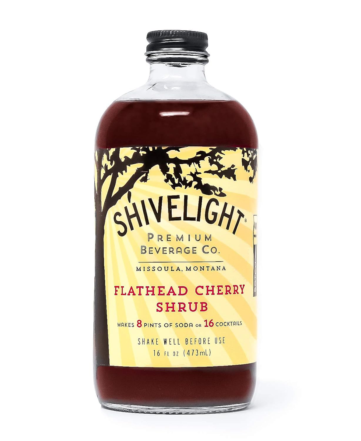 Bitterroot Apple and Cinnamon Shrub - Shivelight Premium Beverage Company - All Natural, Small Batch, Montana Sourced Drinking Vinegar for Sodas and Cocktails - 16 Ounces