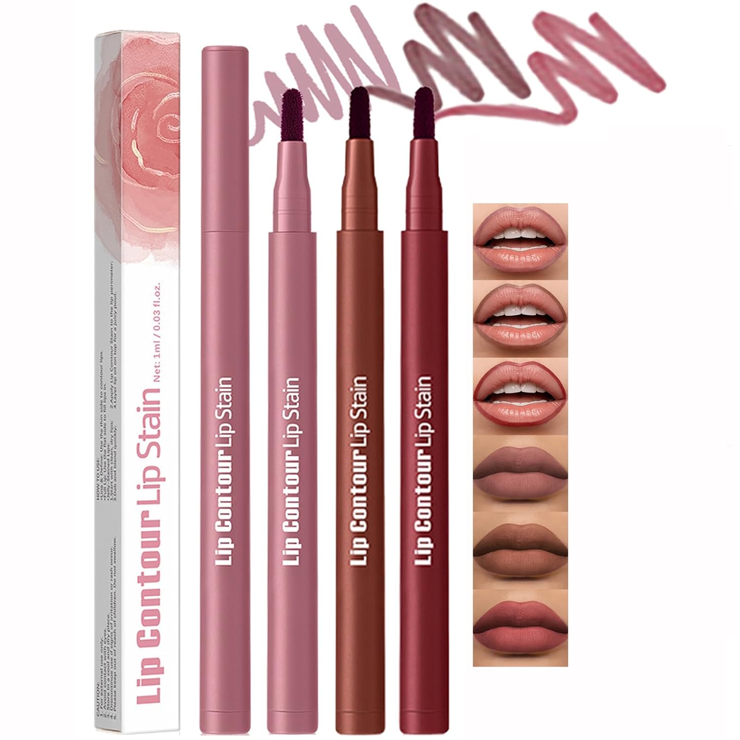 3 Colors Lip Liner Set - Long Lasting Matte Finish