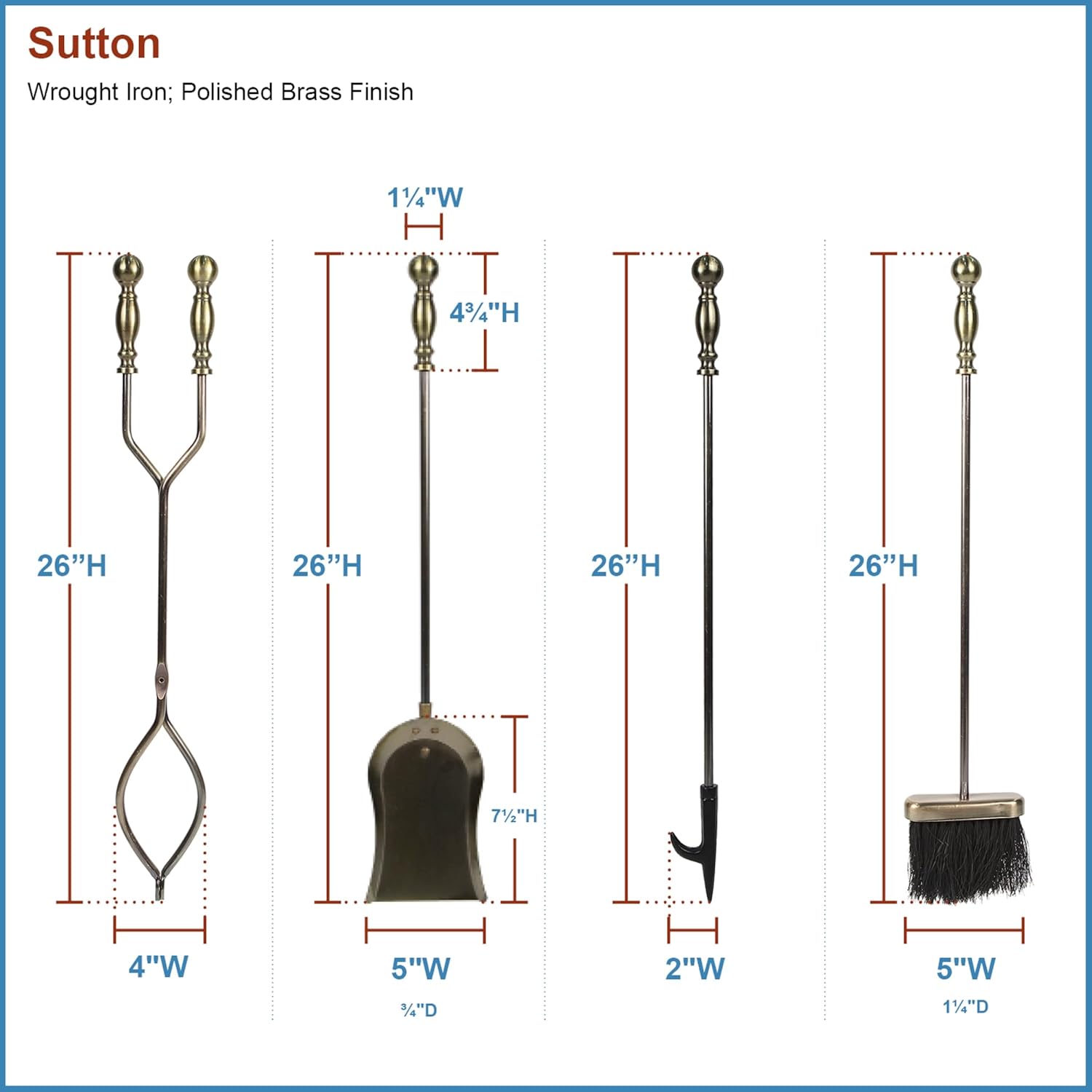 Minuteman International Antique Brass, Sutton Tool Set