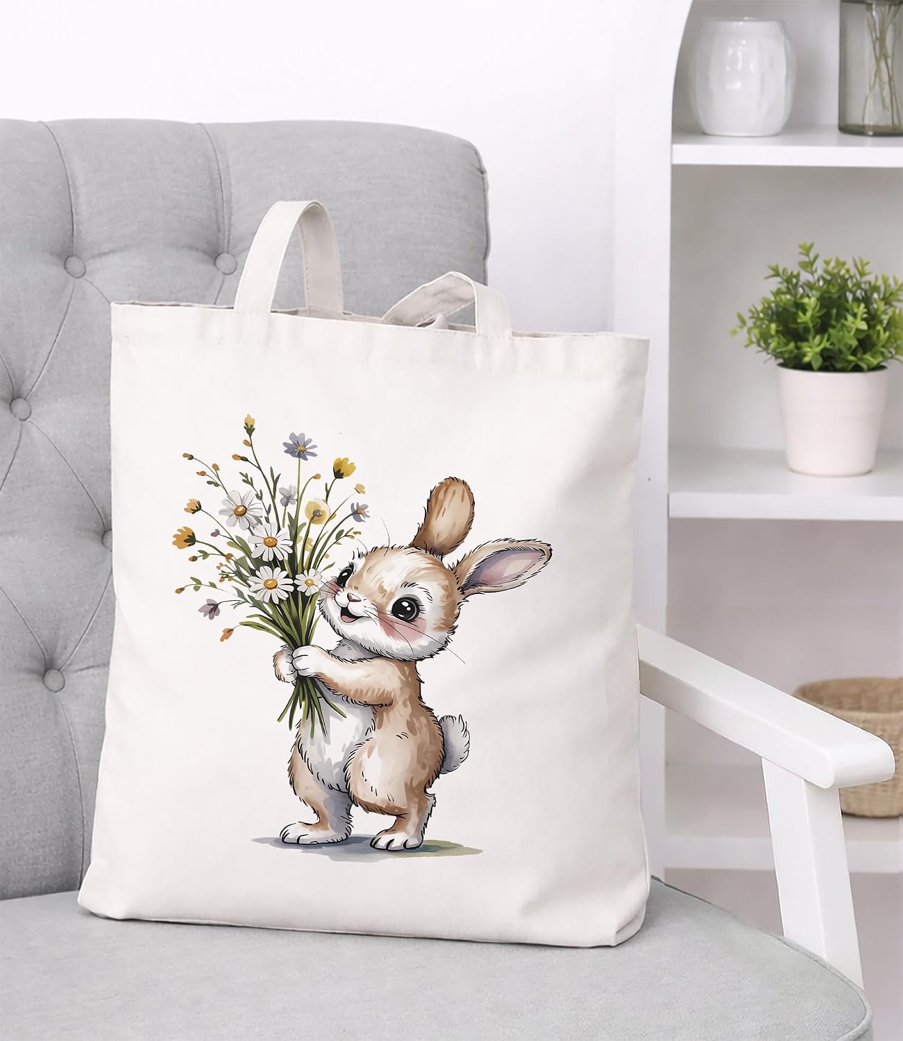 Animal Aesthetic Canvas Black Tote Bag - Reusable Shoulder Bag for Women, Ideal for Shopping Travel image 5
