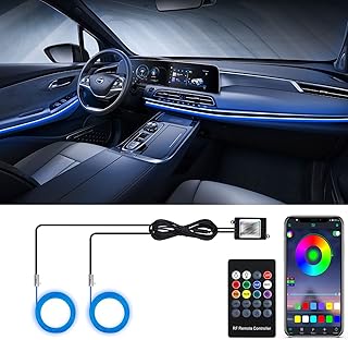 LED Strip Lights for Car, 2 in 1 RGB Car Interior Lights with 16 Million Colors and 118 inches Fiber Optic, Neon Ambient Lighting Kits, Bluetooth APP Control and Remote Control