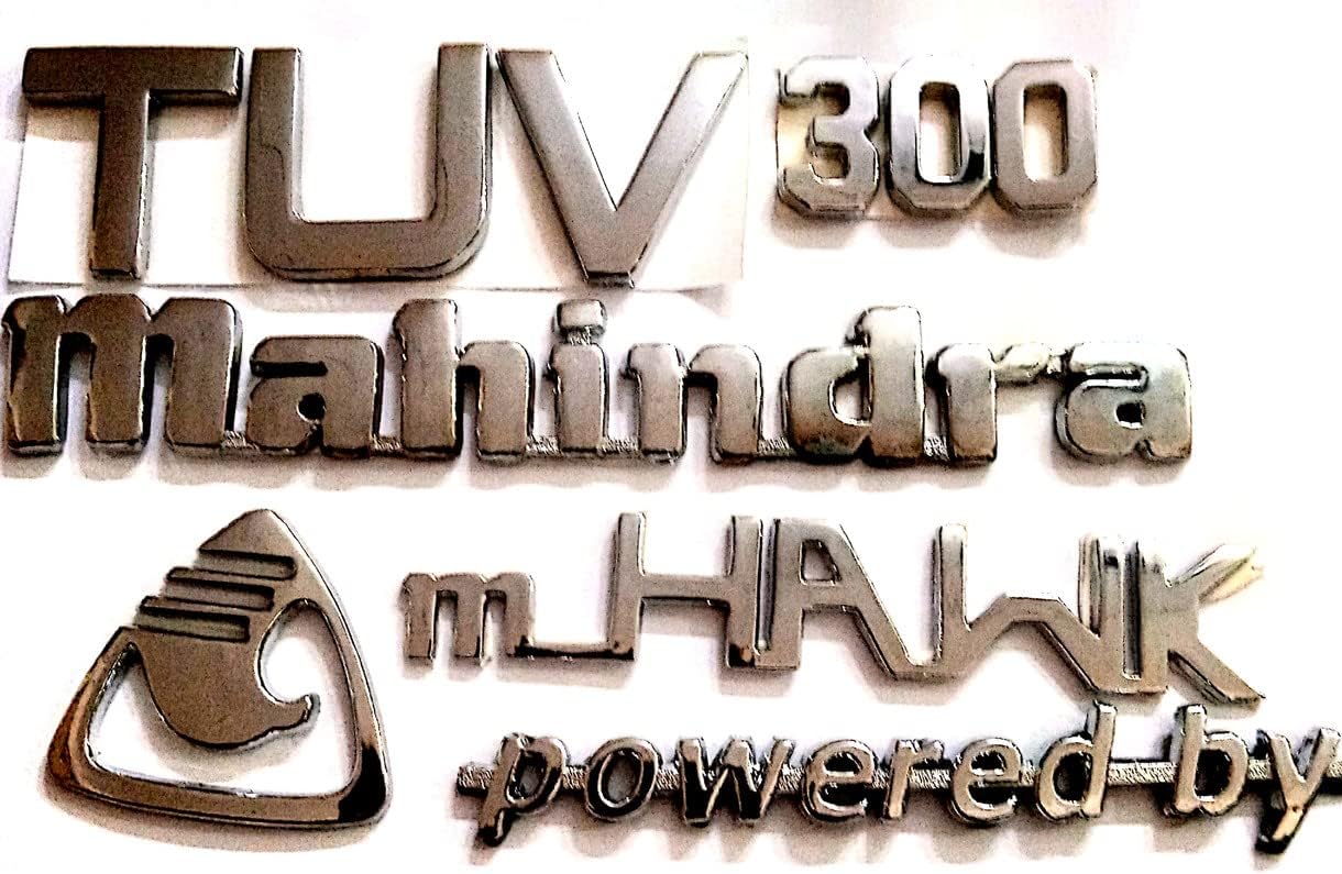 MVKS CAR Badge Emblem Monogram Logo Decal Wrap Sticker 3D Symbol Graphic Compatible with TUV300 TUV 300 TUV-300 KIT 3