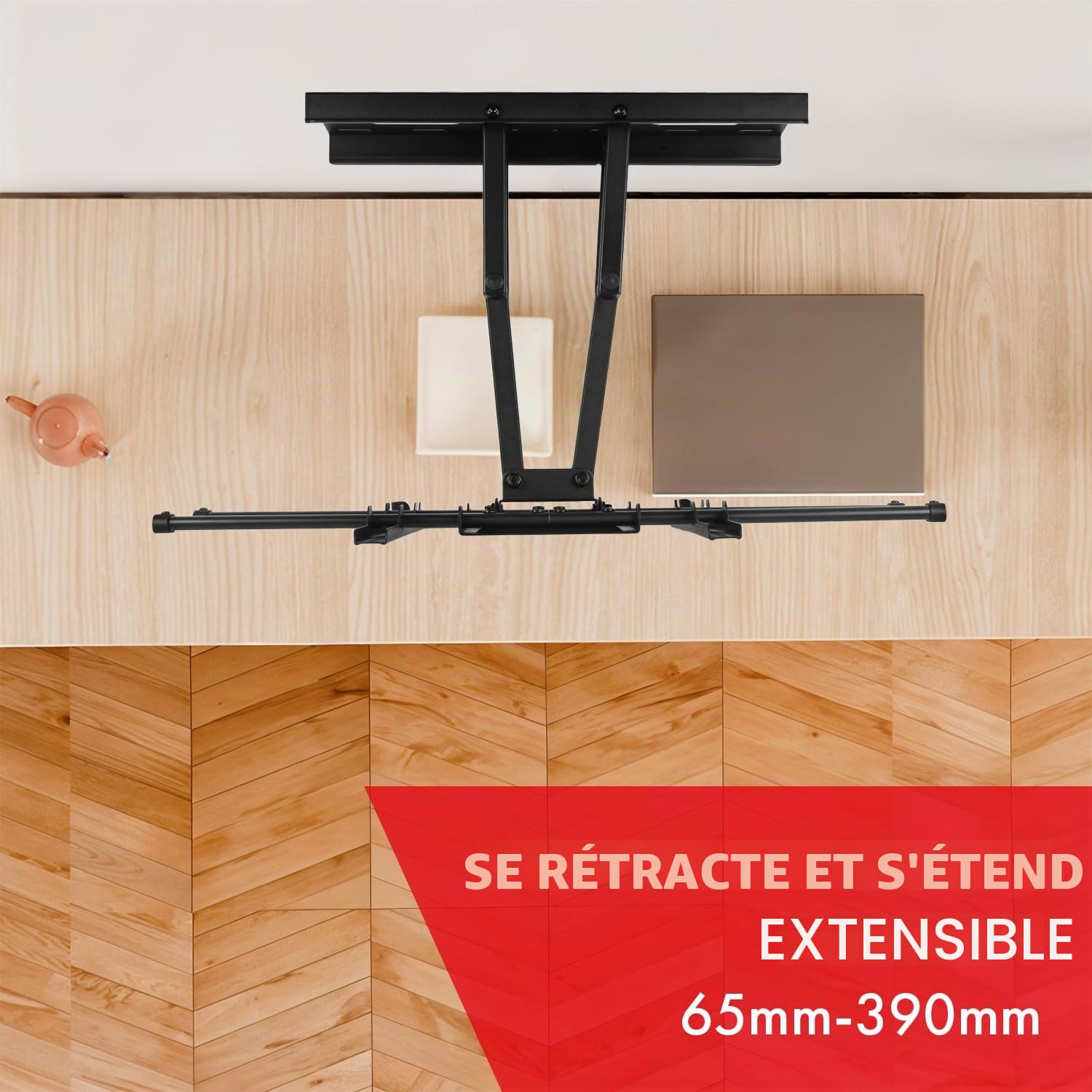 Maclean Support mural pour téléviseur de 32 à 85" | Inclinable et pivotant | Charge maximale : 60 kg | Distance au mur : 65 à 390 mm | VESA 200 x 100 - 600 x 400 mm | Pour OLED QLED LCD | Avec niveau
