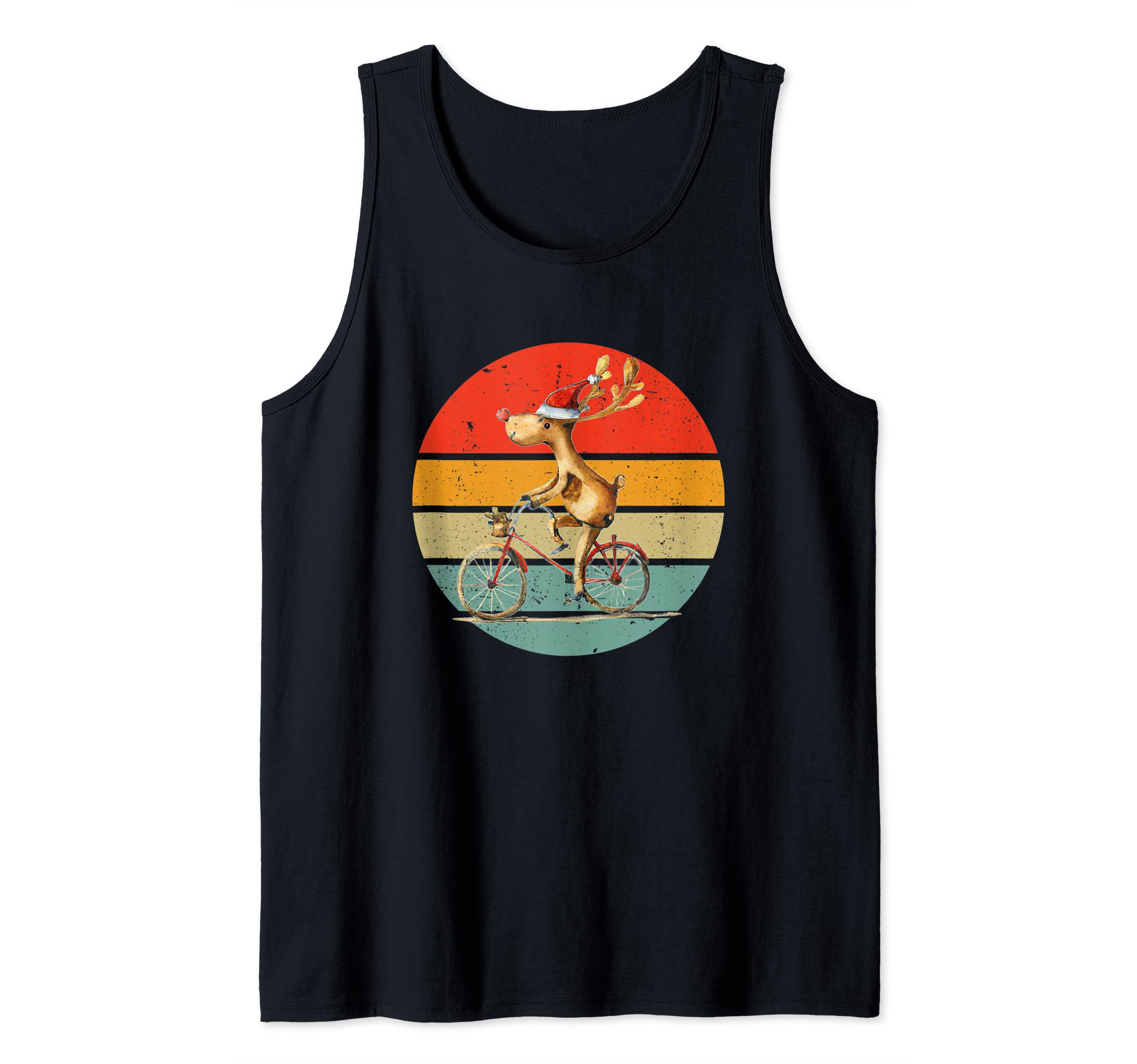 Christmas Reindeer Riding Bike-Fun Riding A Bicycle Tank Top