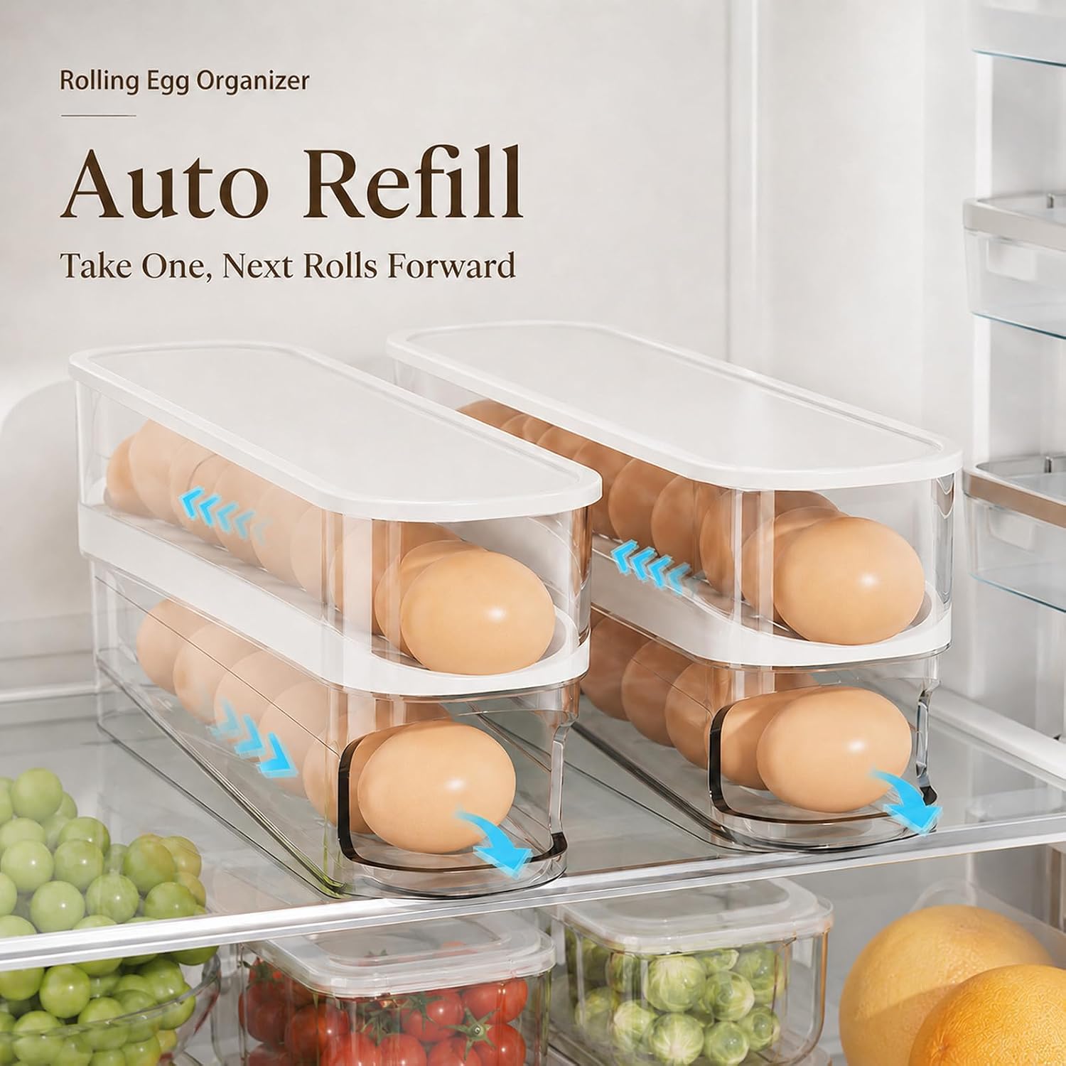 Automatic Rolling Egg Dispenser for Refrigerator