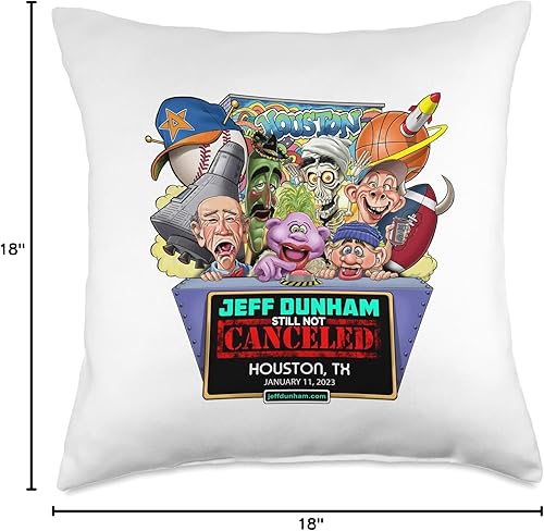 Miniatura 4 de JEFF DUNHAM Houston TX 2023 - Almohada de 18 x 18 pulgadas multicolor