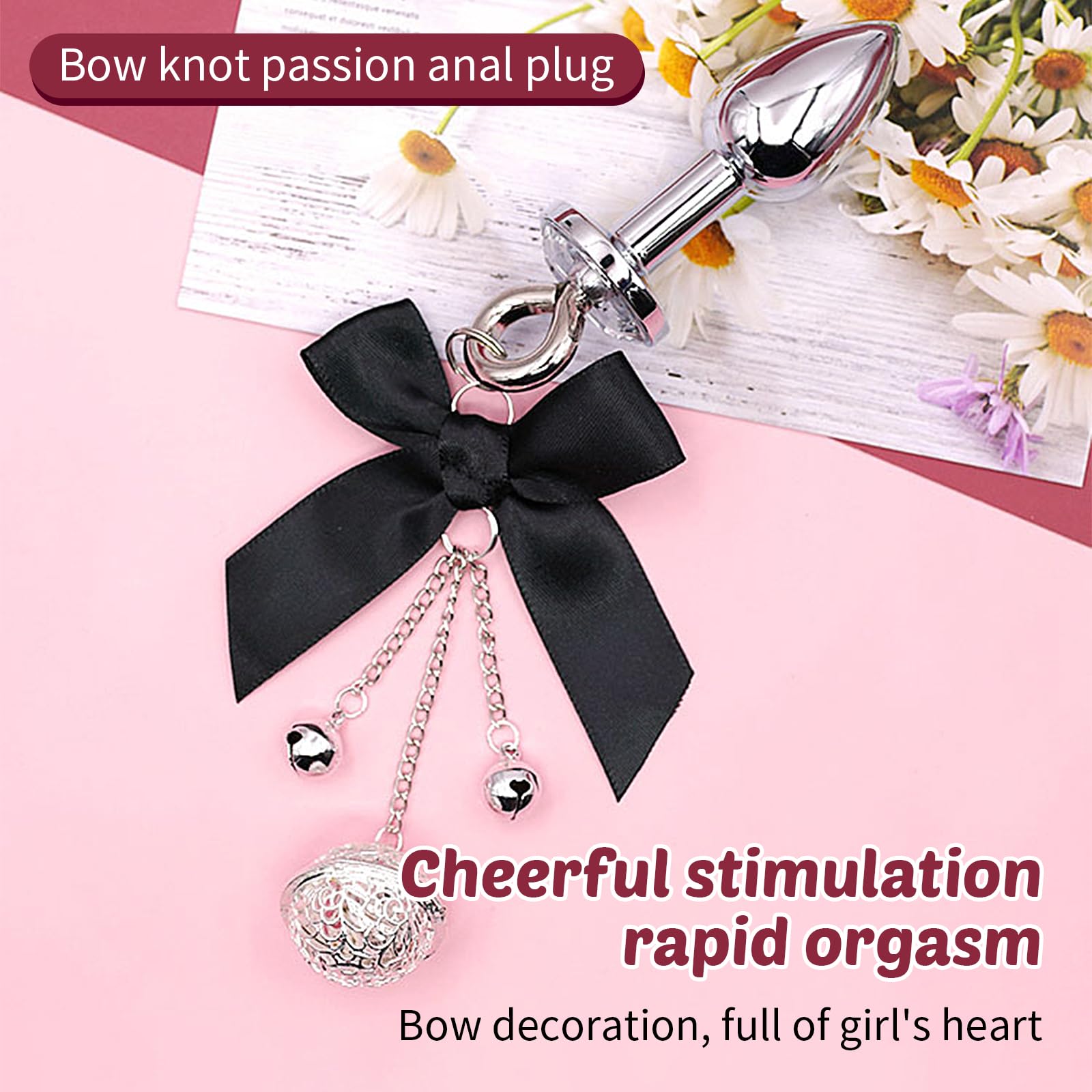 Luxury Stainless Steel Metal Anal Trainer Jewel Butt Plug SM Small Bell Adult Anal Plugs(M): A M