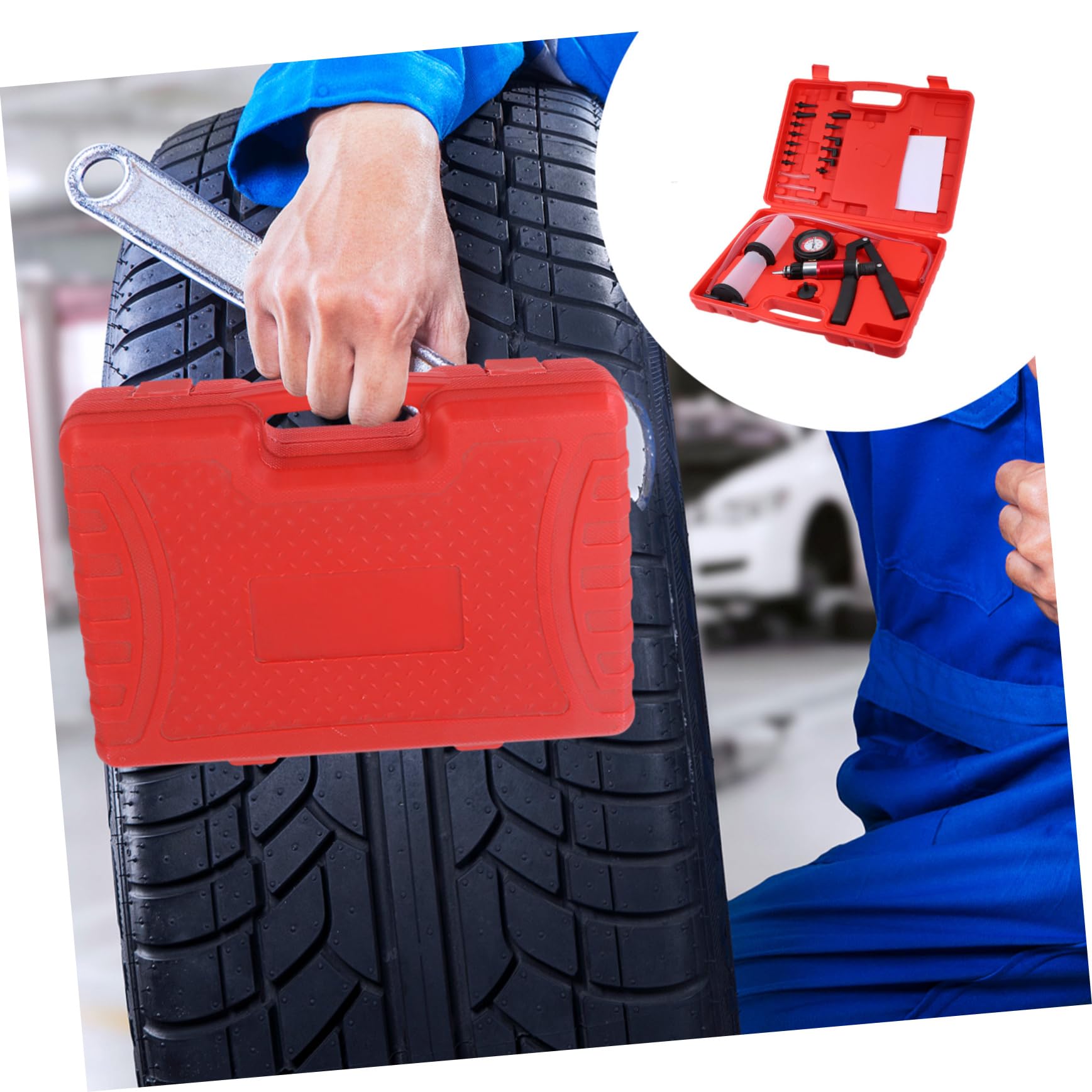 TOPBATHY Bomba de Líquido de Frenos Manual para Coche Purgador de Líquido de Frenos Comprobador de Presión de Vacío Herramienta para Purgar el Sistema de Taller