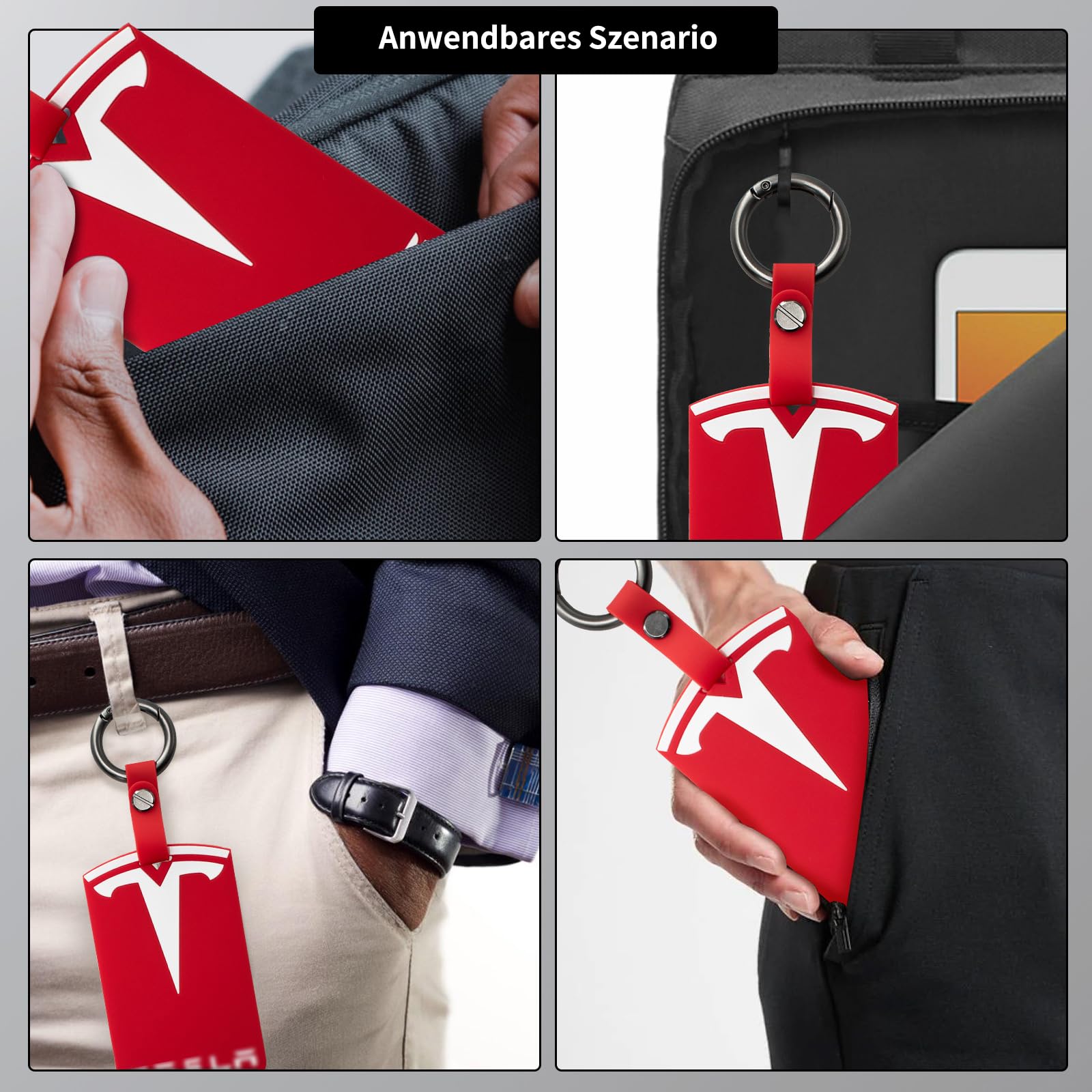 RYHX Portatarjetas para Tesla Model S/3/X/Y, llavero de silicona titular de la tarjeta llave Tesla Accesorios — view 6