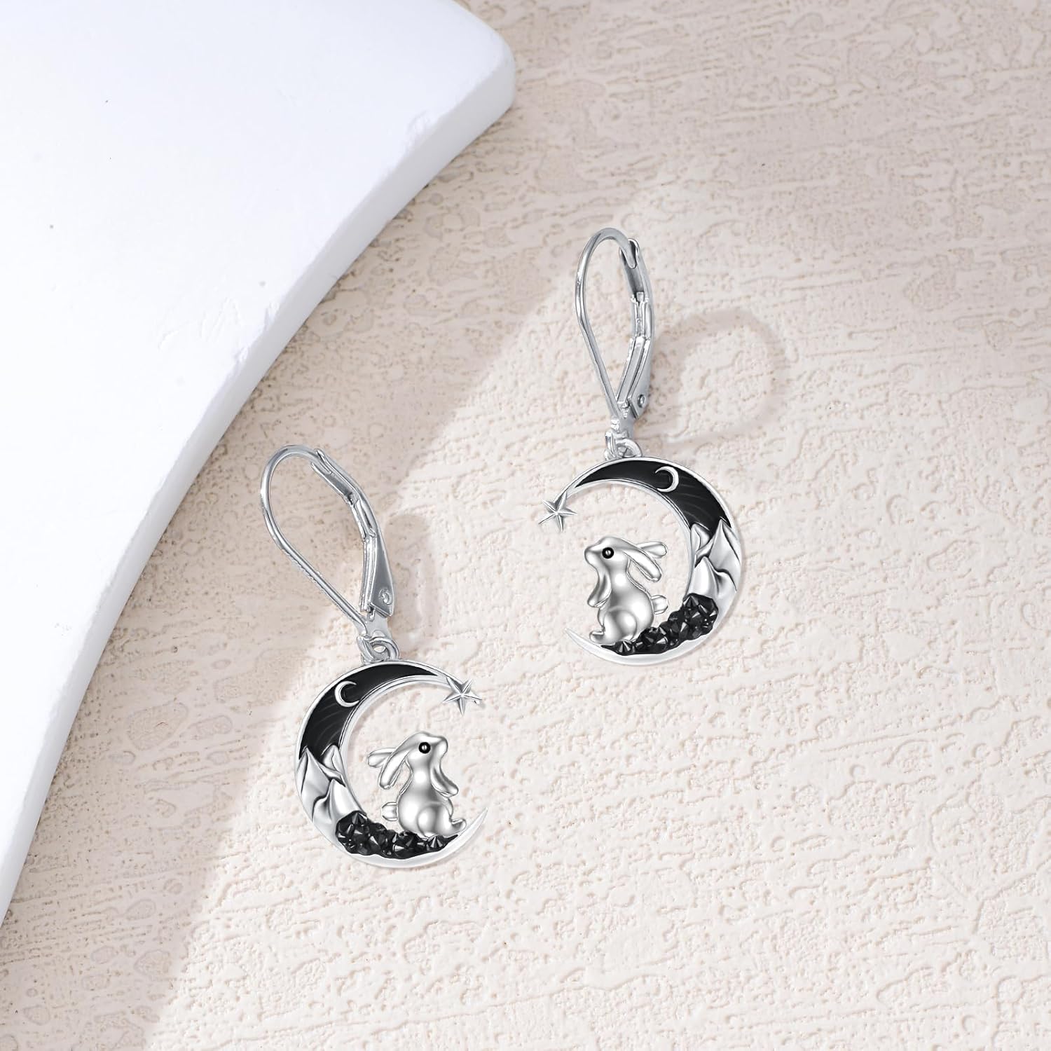 Sterling Silver Halloween Earrings Leverback Dangle Earrings Bat/Cat/Pumpkin/Ghost/Spider/Skull/Sun Moon/Wolf Earrings Gothic Jewelry Gift for Women Girl Mom Daughter
