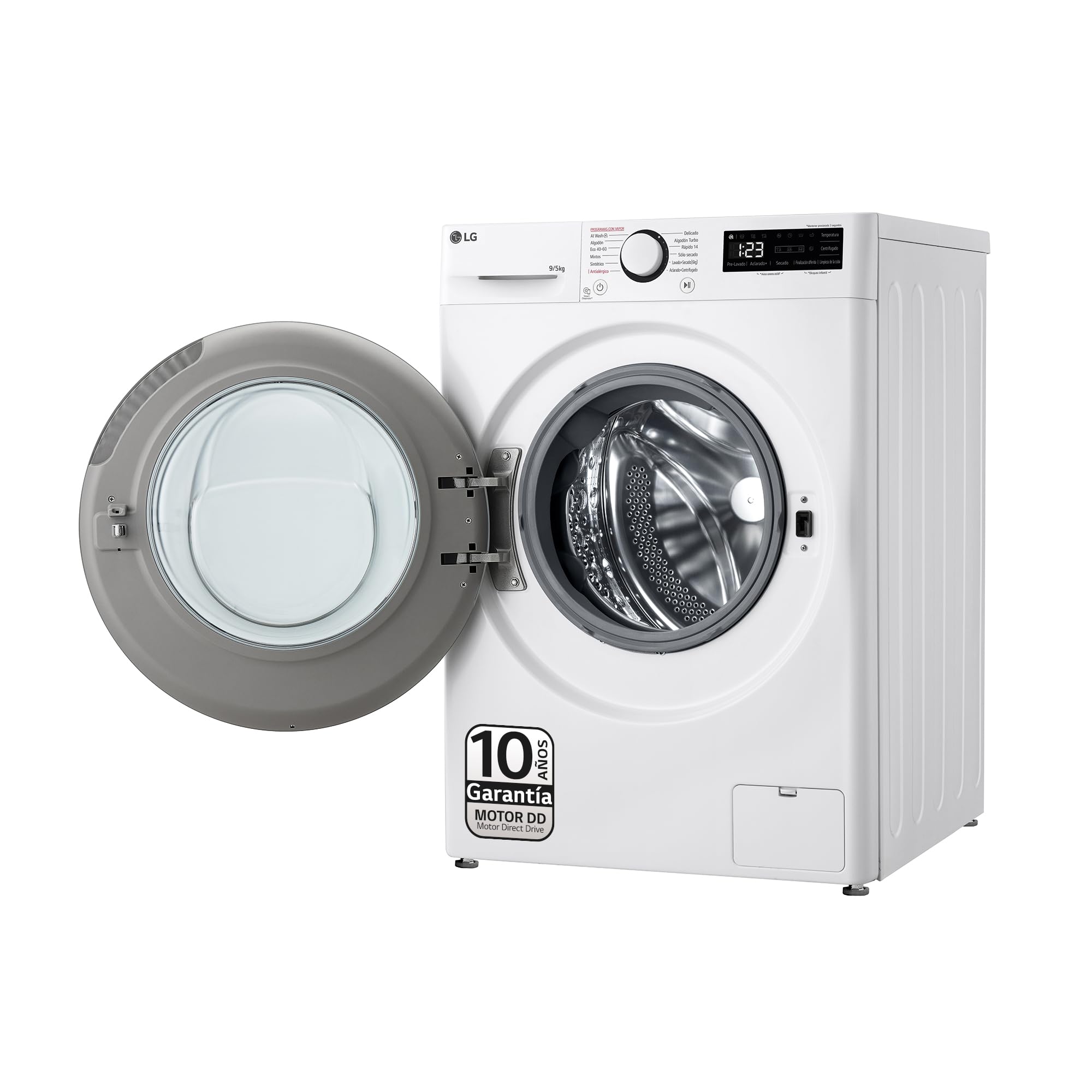 LG F2DR5S09A1W - Lavadora Secadora Inteligente, 9/5kg, AI Direct Drive, 1400rpm, Carga Frontal, TurboWash 360º, Vapor Steam, Serie 500, Blanco