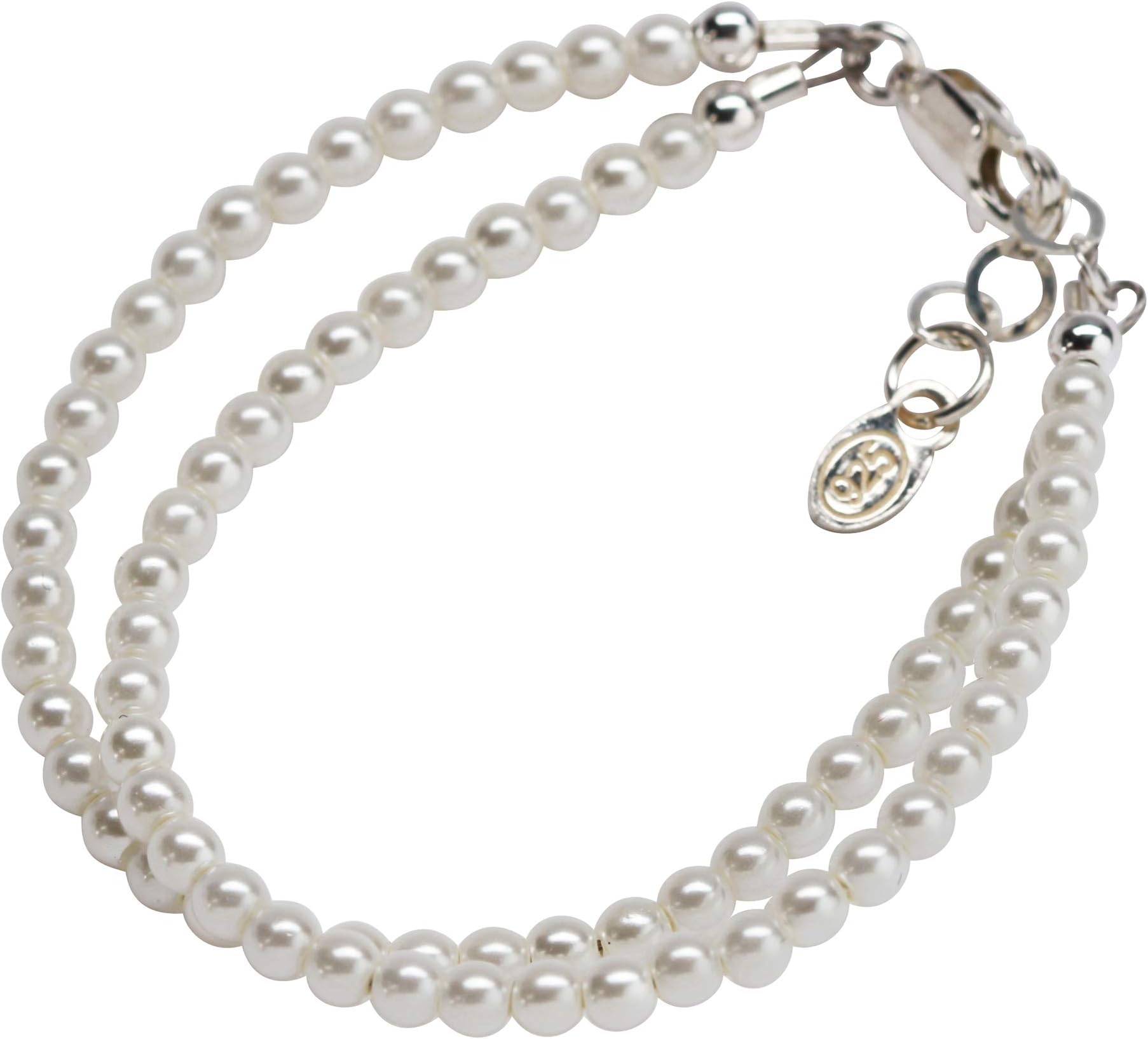 Precious PiecesChildren's Sterling Silver Double-Strand Simulated Pearl Bracelet