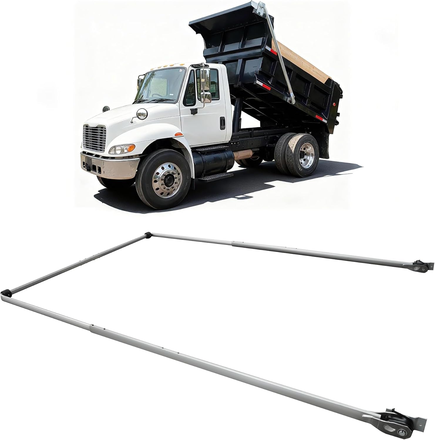 Dump Truck Tarp Arm Kit Compatible with Truck/Trailer 4 Spring Aluminium Fit up to 24' Bed(ARMS ONLY)