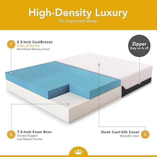 Miniatura 6 de DynastyMattress Colchón de espuma viscoelástica de 10 pulgadas CoolBreeze colchón de tamaño queen para autocaravana