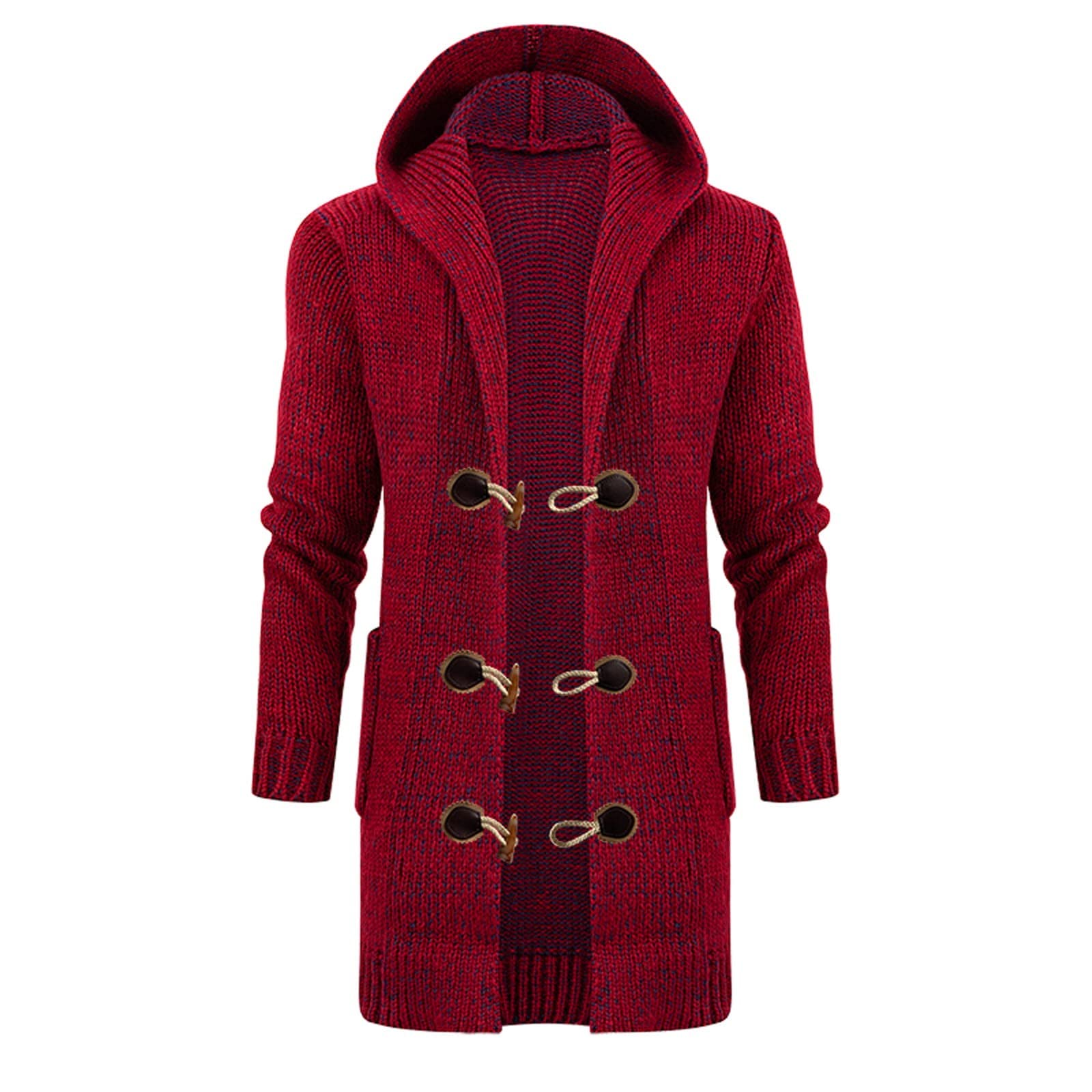 Cardigan à capuche mi-long pour homme