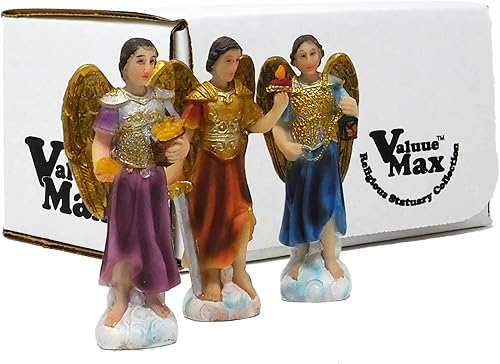Miniatura 3 de Juego de estatua de 7 arcángeles de 3 pulgadas de alto con detalle fino #VM-74796