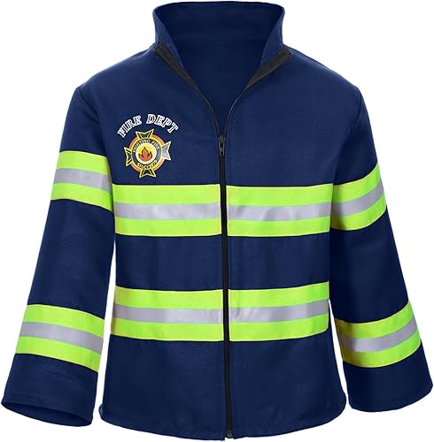 Miniatura 4 de Disfraz de bombero para niños con accesorios completos para niños y niñas, cumpleaños, Halloween, fiesta