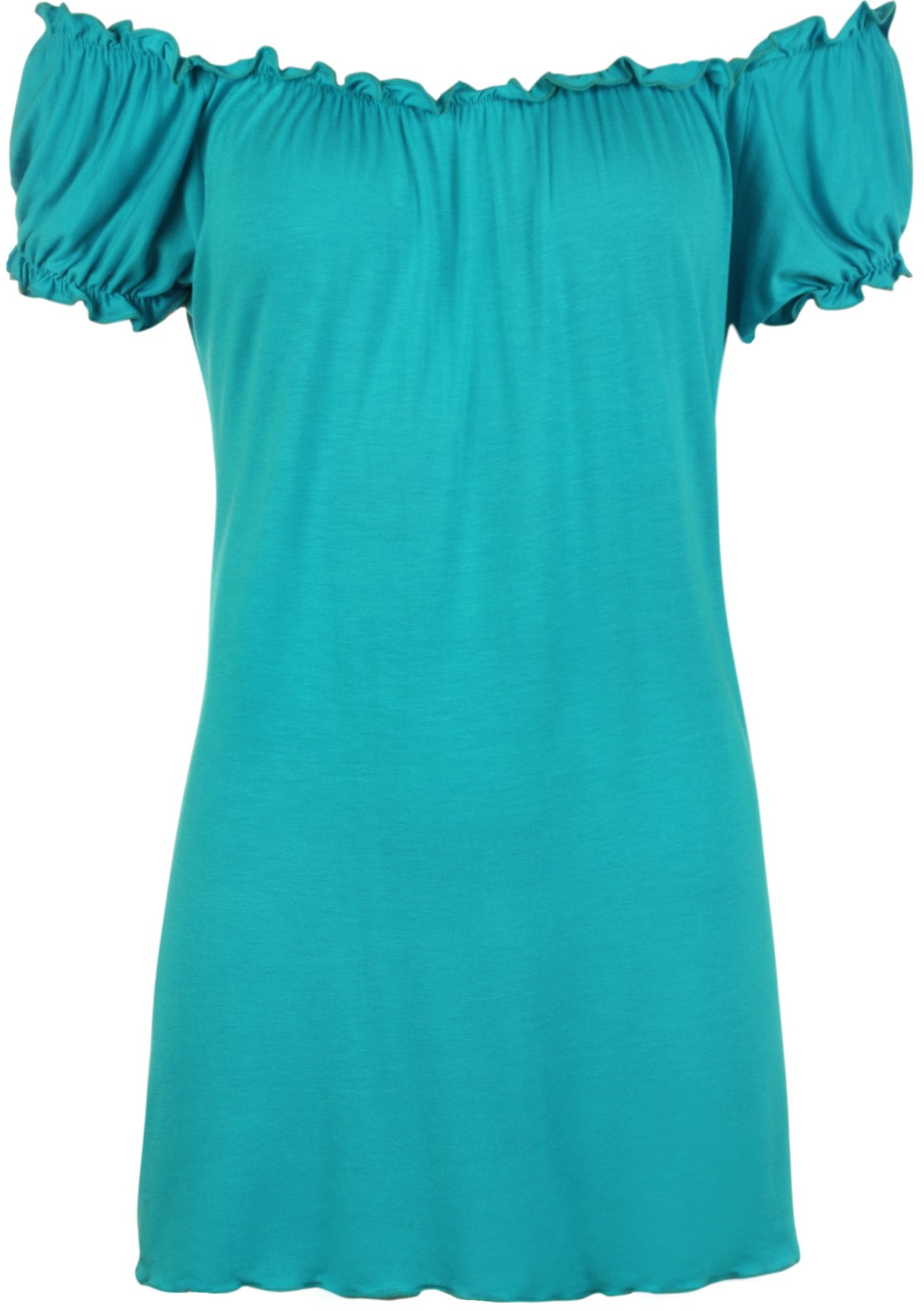 Wearall Women's Turquoise Off Shoulder Gypsy Boho Top Plus Size 14