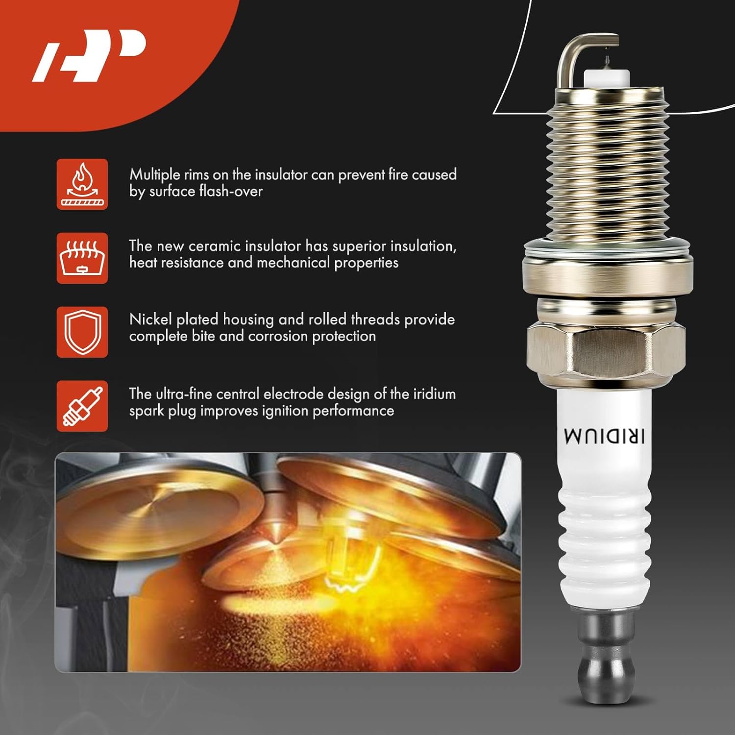 A-Premium 1x Ignition Coil Pack and 4x Iridium Spark Plugs Compatible with Volkswagen Jetta 1999-2001, Golf 1999-2001, Beetle 1998-2001, 2.0L, Replace# 032905106B, 032905106F