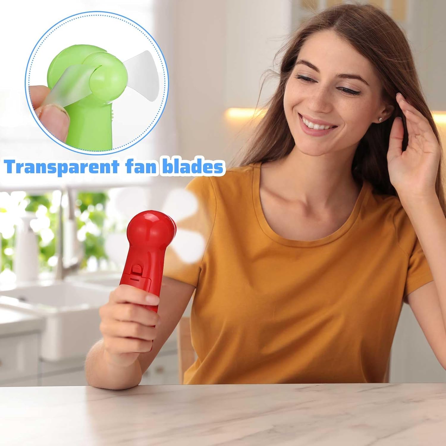Retisee 12 Pcs Mini Hand Held Fan Personal Fan Battery Powered with Soft Blades Small Fan Pocket Fan for Travel Hiking Home Indoor Office Makeup(Bright Color)