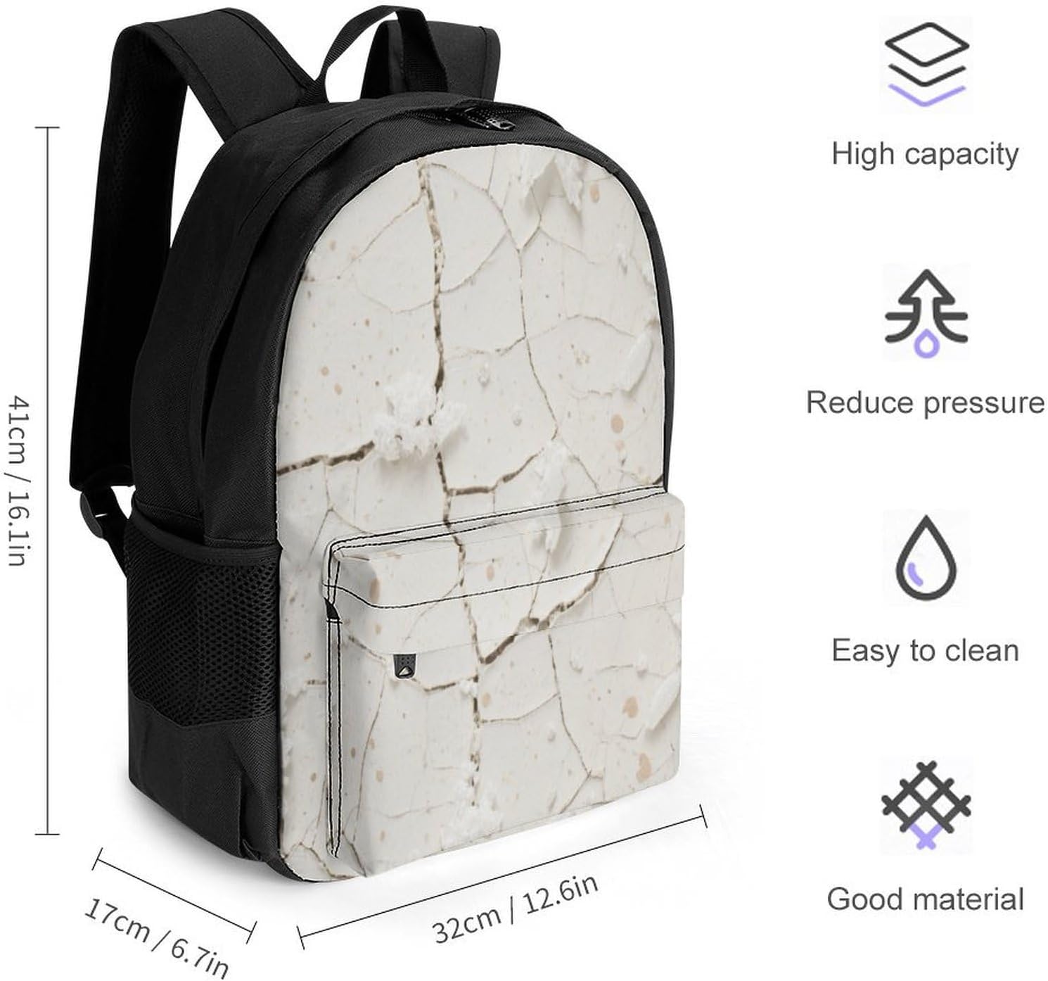 Gypsum Salt Crystals Backpack Daypack Travel Backpack | Lightweight Casual Laptop Backpack for Women Men Aesthetic Travel Bag for Weekender Business Hiking Outdoor