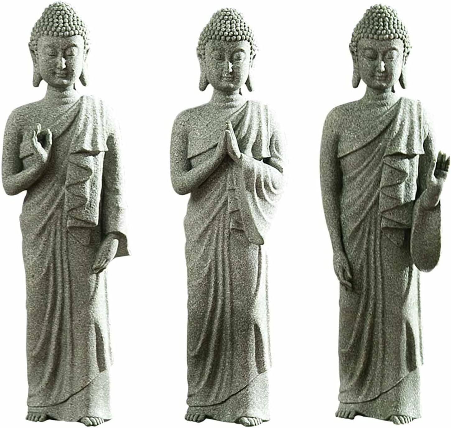 3PCS Meditating Buddha Statue Sculpture, Outdoor/Indoor Statue Sculpture Decoration, Standing Buddha Home Sculptures & Statue, Resin Zen Garden Statues for Home Decorations. (3PCS)