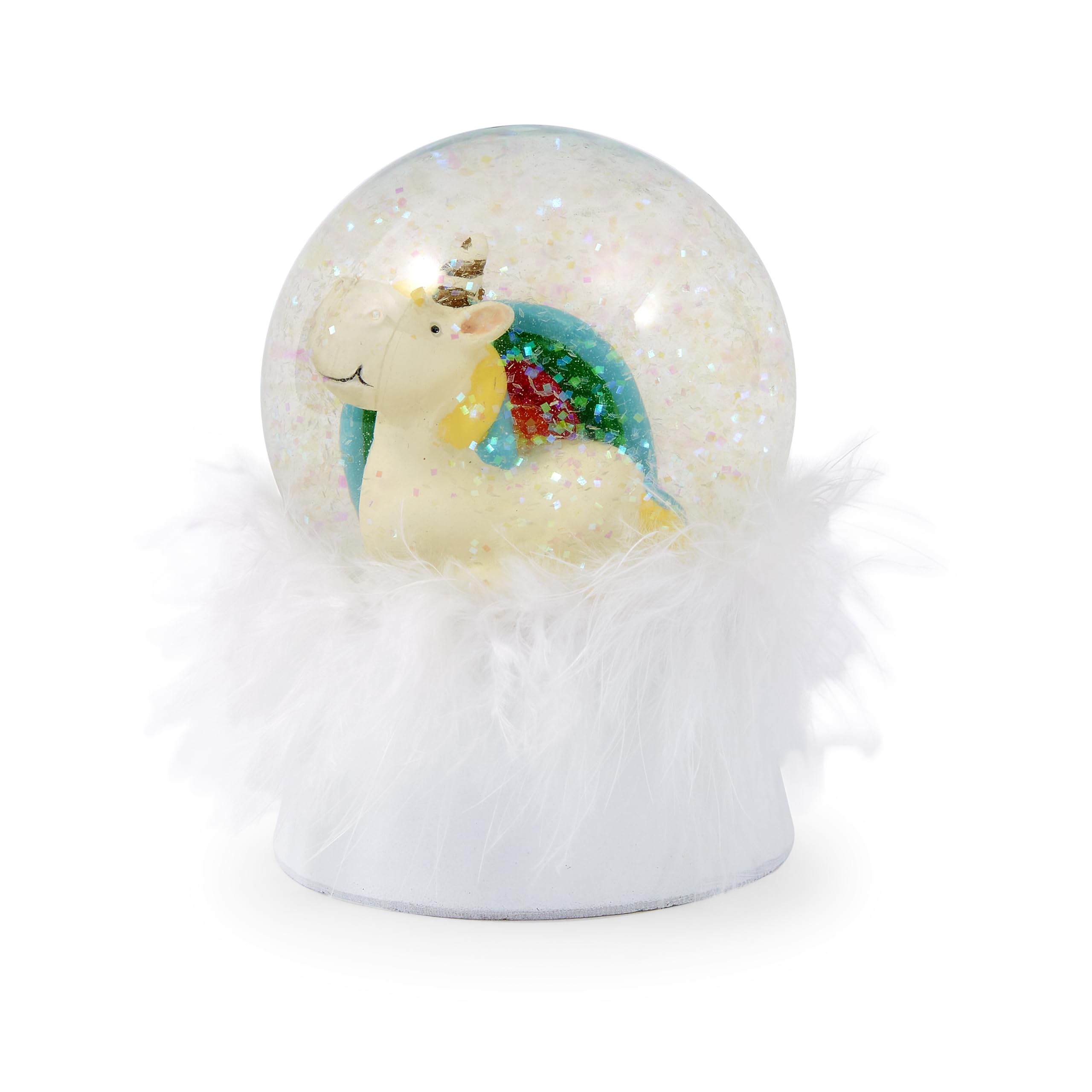 Mousehouse Gifts Unicorn With Fluffy Base And Rainbow Cute Colourful Unicorn Snow Globe (Unicorn With Fluffy Base And Rainbow)