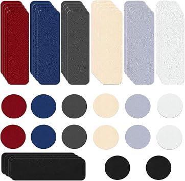 42 Pcs Shoe Patches for Holes, Circle and Square Shape Shoe Repair Patches, Self-Adhesive Heel Repair Kit for Shoes