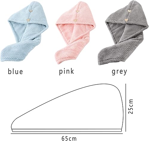 Miniatura 2 de Ever Fairy Toalla de pelo de microfibra extra grande, turbante de secado rápido para mujeres, toalla de pelo antiencrespamiento para cabello rizado,