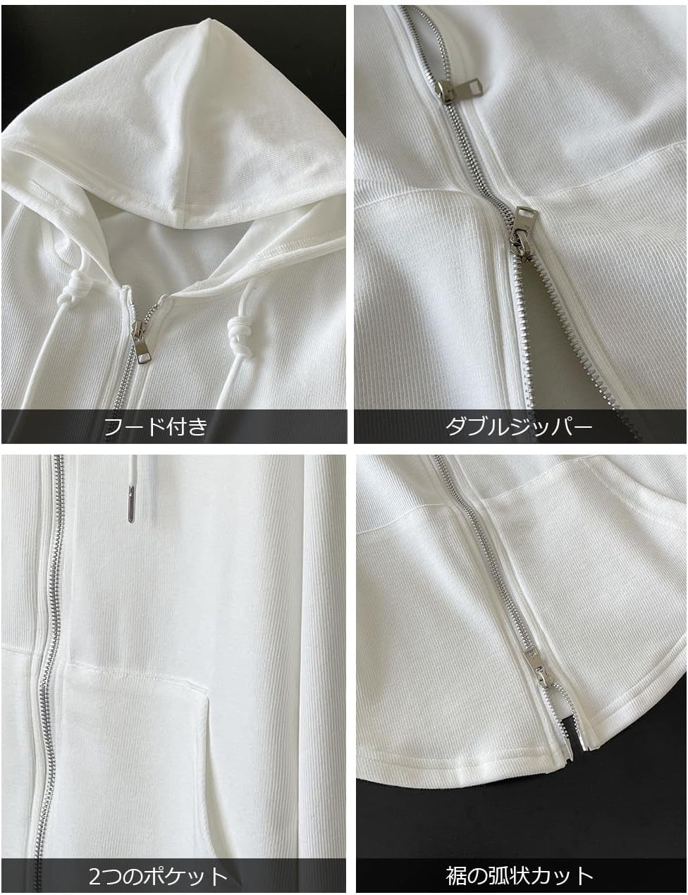 Orolay トレーナー レディース パーカー フーディー スウェット フード付き ジップアップ ラウンドカット アウター 無地 長