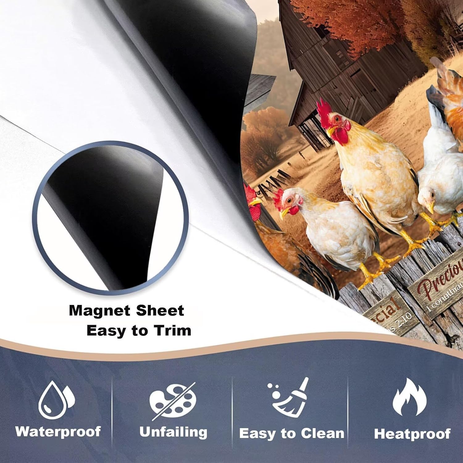 Country Chicken Dishwasher Magnet Cover,Rooster Sticker - God Says You Are Special,Farmhouse Wood Dishwasher Cover Front Door Panel Decal,Farm Refrigerator Magnets Fridge Kitchen Decor,23''x26''