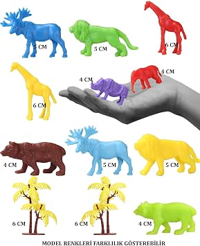 Toy Play 24 Parça Renkli Mini Dinozor ve Vahşi Hayvanlar Figür Seti 4-6 cm SKU683-669