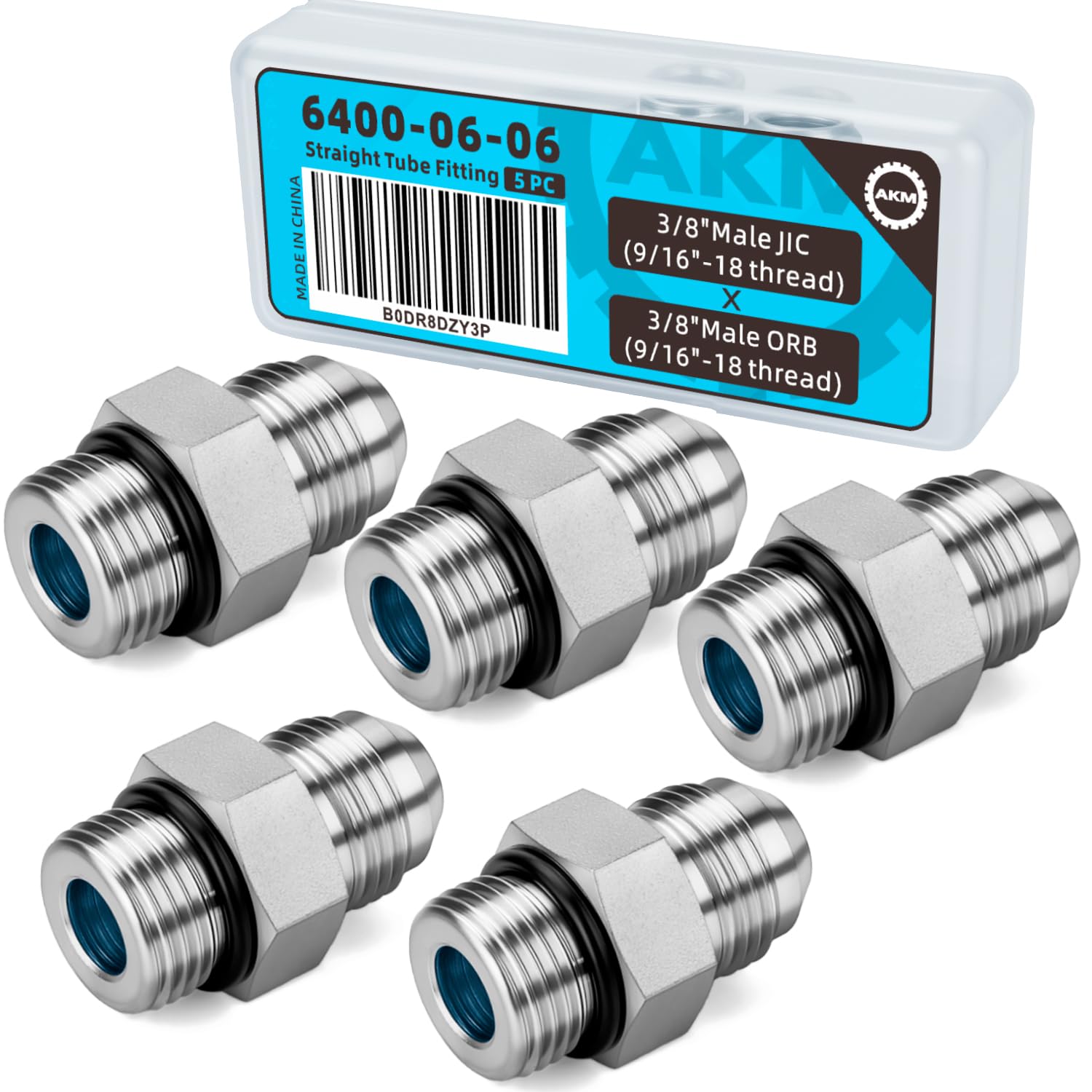 ジャンク Amazon.com: Straight Hydraulic Hose Adapter Fittings, 6400-06-06 3