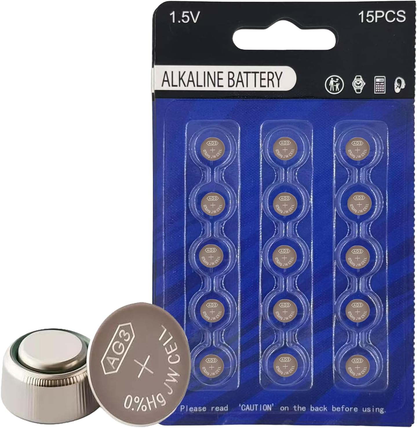 Baterías button cell LR41 AG3 pack 15 alcalinas 1.5V miniatura 1