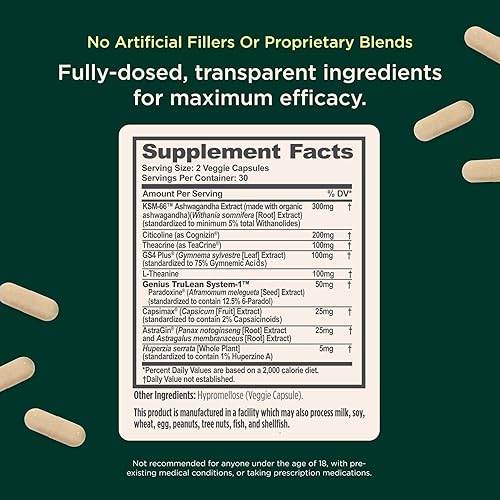 Miniatura 4 de Genius Fat Burner - Quema grasa, suplemento termogénico para perder peso y suplemento nootrópico, potencia el metabolismo natural y la energía en