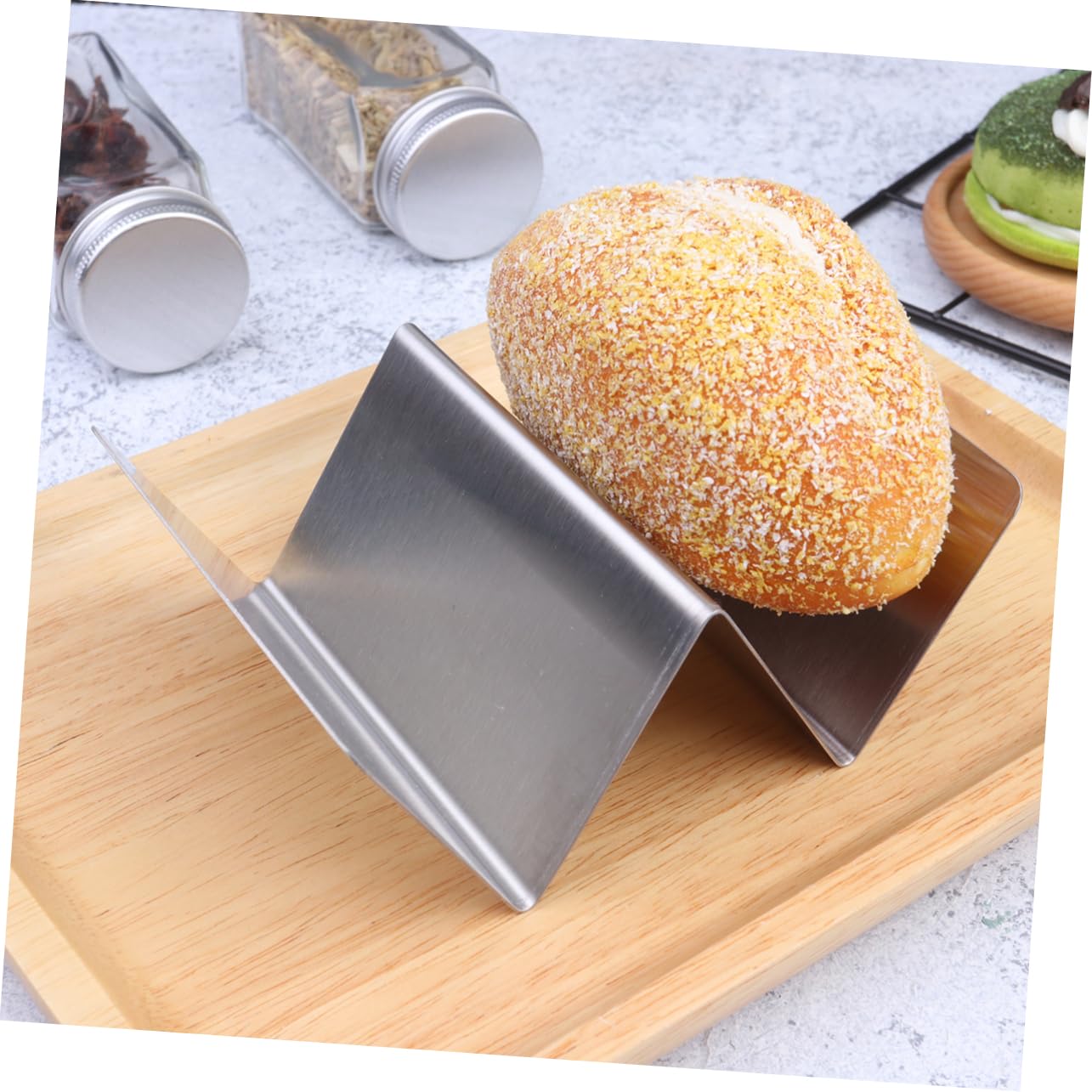 FUNOMOCYA Taco Holder Taco Stand Rack Mesh Taco Tower Comal Para Tortillas Taco Stands Taco Display Stand Holder Mexican Corn Tortillas Taco Tortillas Taco Tray Taco Shell Holder Silver