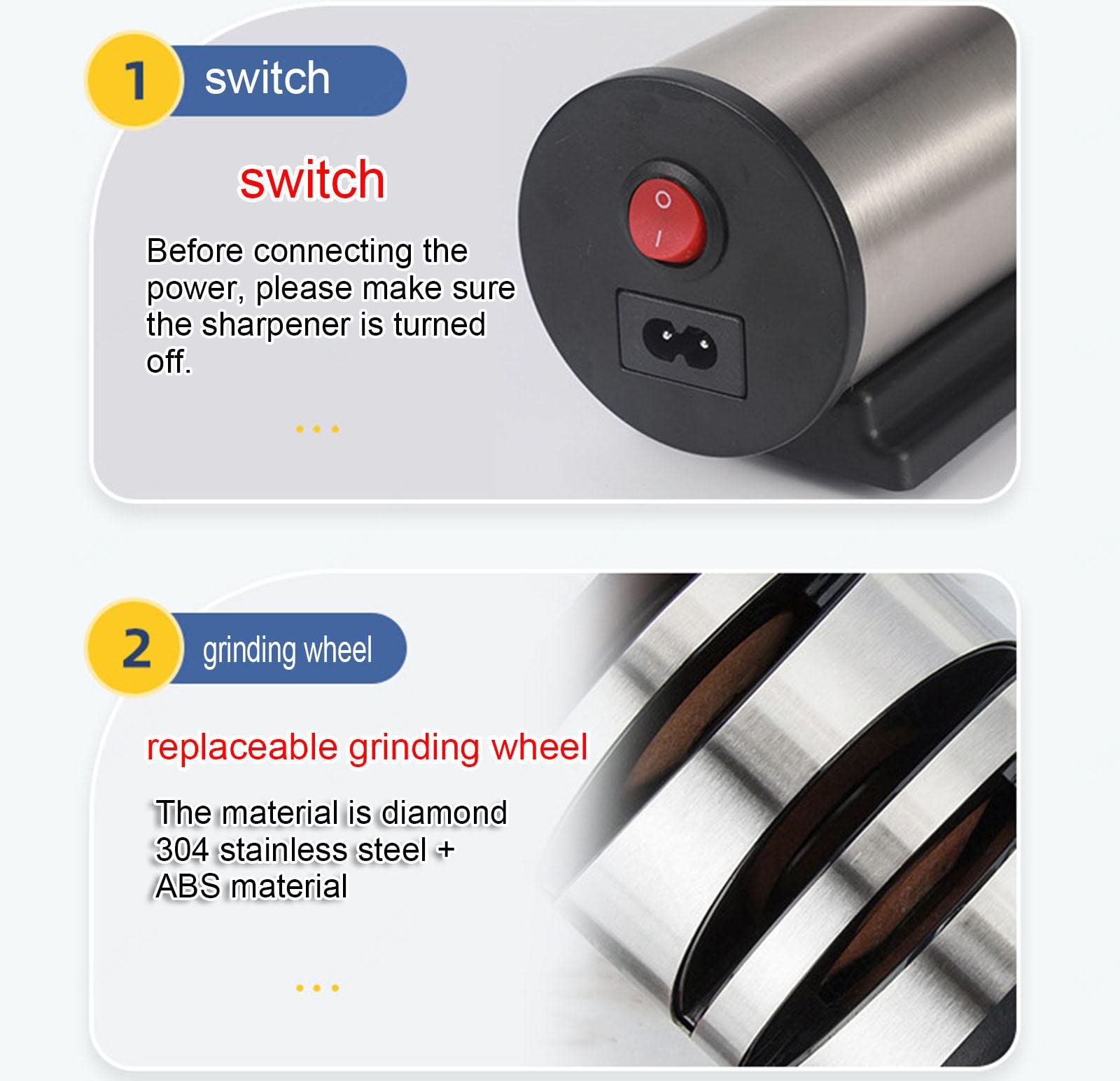 El afilador híbrido combina Afilado eléctrico y Manual, afilador de Cuchillos eléctrico, afilador de Cuchillos Profesional de 3 etapas eléctrico,